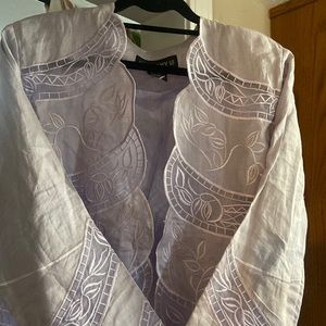 JACKET LAVENDER w/ FLOWER DETAIL STITCHED INTO MATERIAL — SZ 10